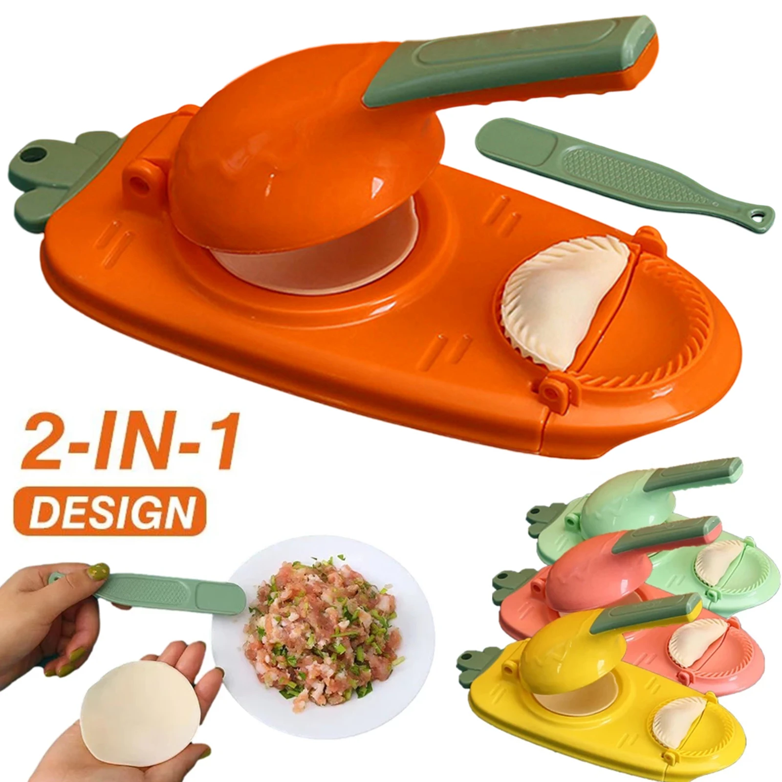 

2 in 1 Press Dumpling Wrapper Dough Pressing Tool Set Dumpling Crust Dumpling Maker Household Manual Pastry Machine Kitchen Tool