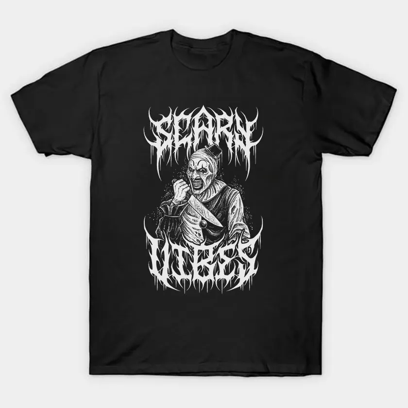 Retro Vintage Terrifier Clown Halloween evil Horror movie The Art Scream film Killer clown printed t shirt