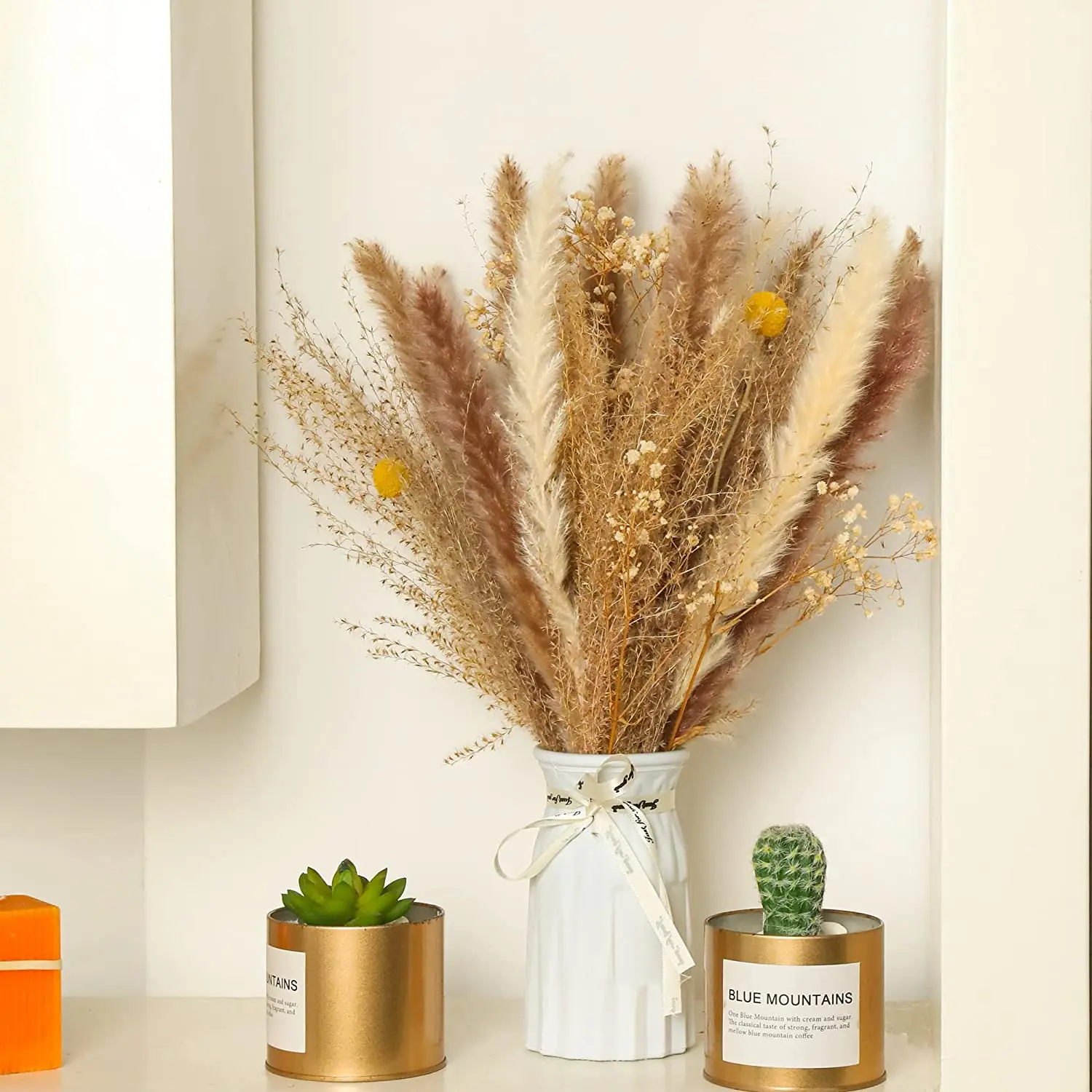 

30pcsWedding Flower Arrangements Pampas Grass Dried Plants Boho Decor For Home Office Natural Dried Pampas Grass Decor