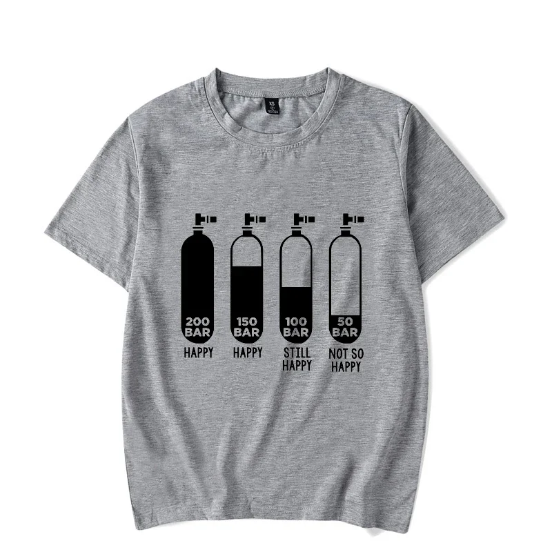 Мужская футболка с коротким рукавом и аквалангом в стиле Харадзюку