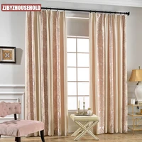 light luxury european jacquard pink curtains for living room bedroom chenille velvet custom blackout floor to ceiling floating