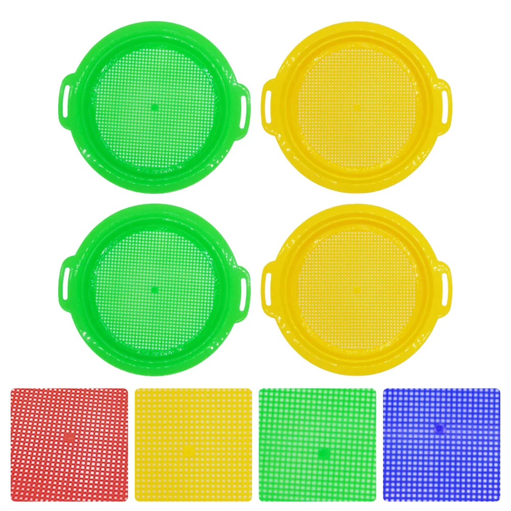 

4 Pcs Plastic Sieve Beach Plaything Tool Suits Kids Sand Strainer Toy Summer Toys Playa