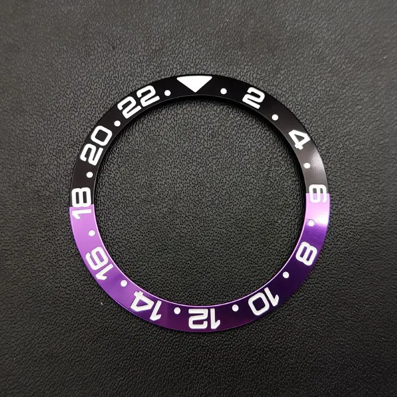 38mmx30.5mm Aluminum Ring GMT Diver's Style Watch Bezel Insert for 40mm Men's Watch Cases Replace Accessory Diving Bezel Ring