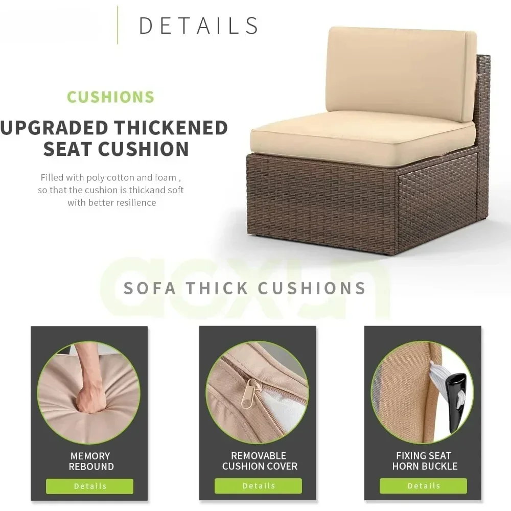 Набор мебели для патио 8 шт. с 40-дюймовым подставкой семейный набор кофейным