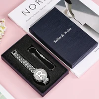 2022 luxury womens watch set with diamond dial elegant bracelet high grade quartz wristwatch gift box valentines day for wife