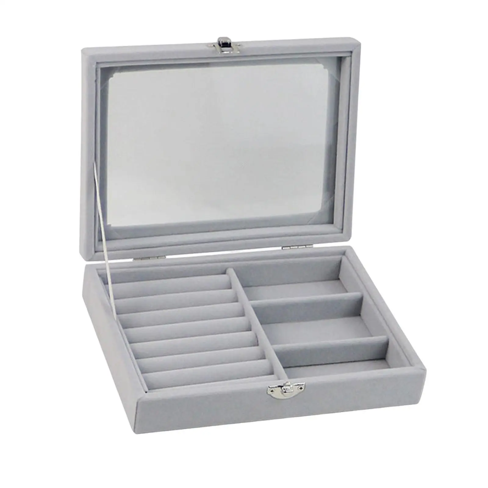 

Portable Jewelry Box Organizer with Lid with Lock Holder Display Travel Case for Necklaces Earring Bracelets Girls Women