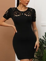 laser cut out bodycon dress