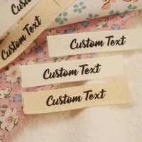 12x60mm twill labels for clothing customized personalized tags used for sewing name folding organic cotton fabric xw5501