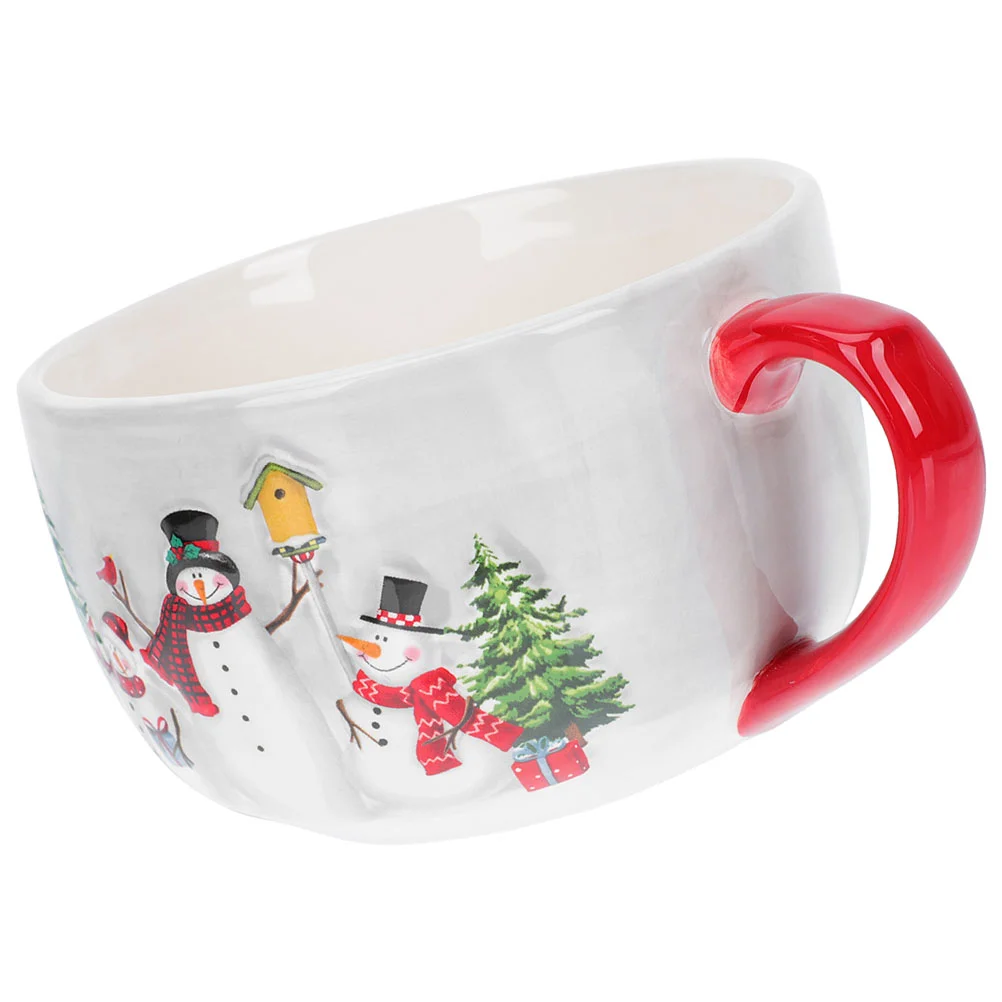 

Decorative Chocolate Christmas Gift Mug Breakfast Cup Christmas Coffee Mug for Friends Party Home Storage