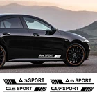 Для AUDI A3 8P S3 8V A4 B8 B6 A6 C6 C5 Q2 Q3 Q5 Q7 Q8 TT TTS, автомобильные аксессуары, 2 шт., автомобильные боковые наклейки на дверь, виниловая пленка, наклейка