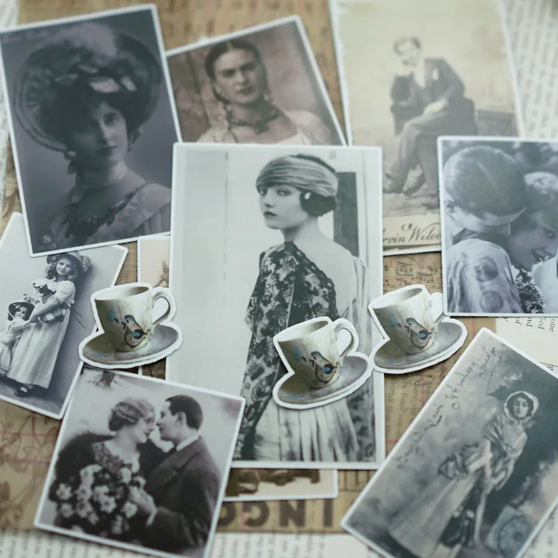 

11PCS Vintage Photo Stickers Crafts And Scrapbooking stickers book Student label Decorative sticker DIY Stationery