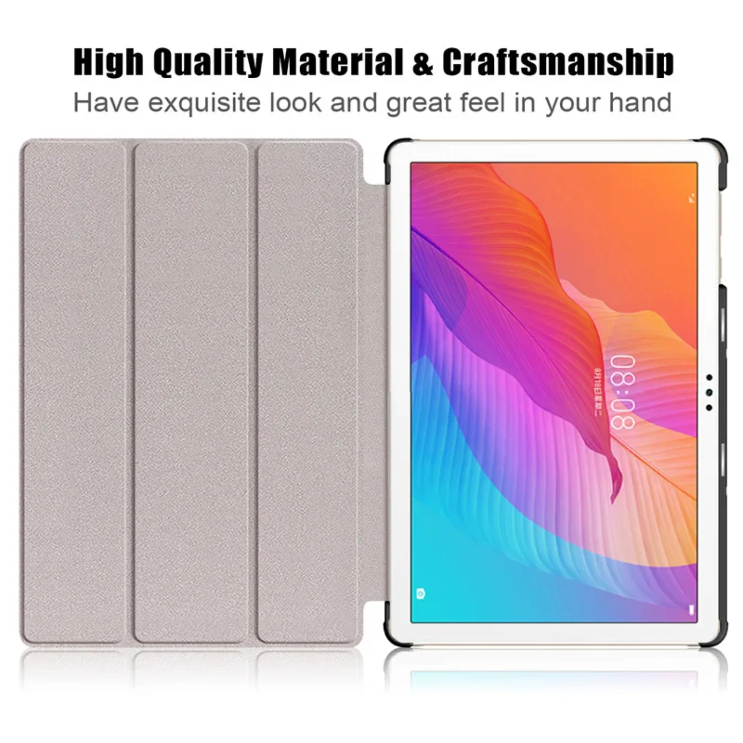 Ultra-Thin Lightweight Matte Finish Shell Tablet Cover with Folding Stand for MatePad T10 T10s X8 Lite SE X6 9.7 10.1 Pad - 2021