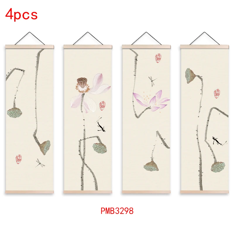 Китайская традиционная картина лотоса для украшения дома настенная