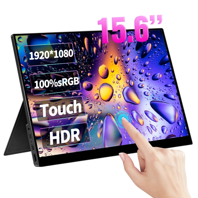 

15.6 Inch 1080P Touchscreen Portable Monitor FHD 1920x1080 HDR 100%sRGB Ultralight Display IPS Gaming Screen For Mac Phone PS4/5