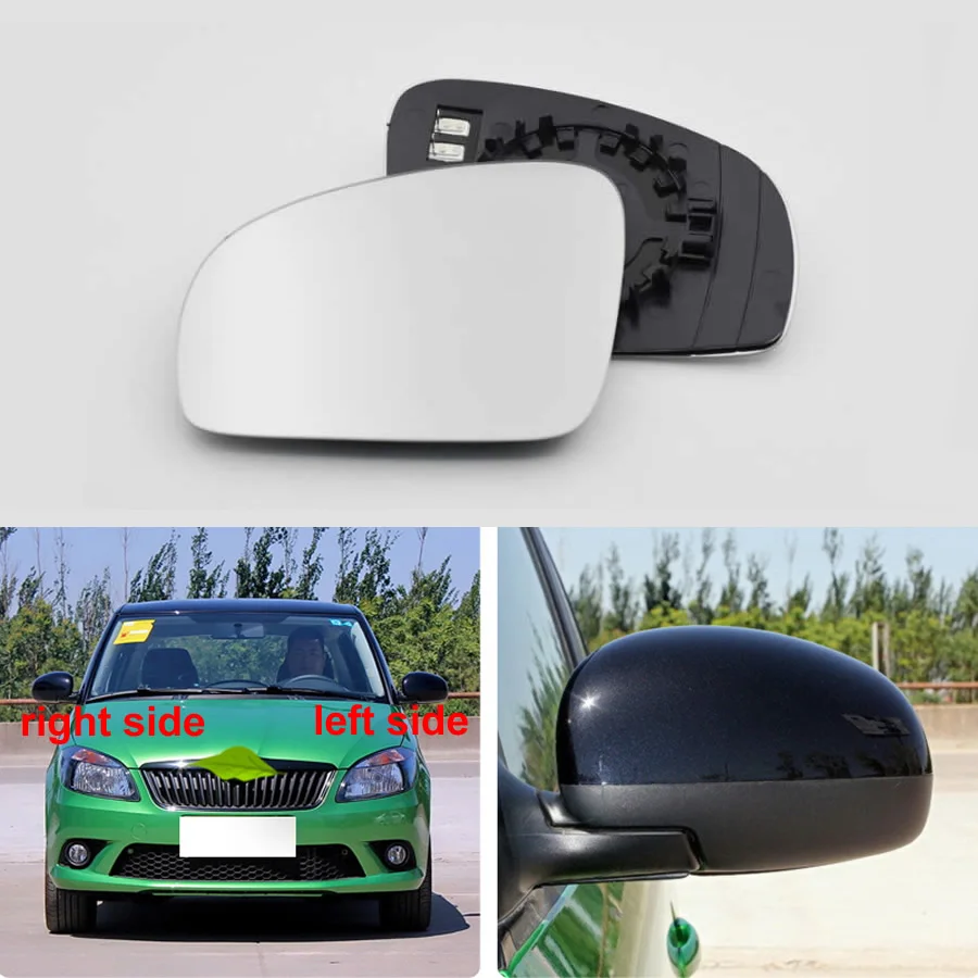 

For Skoda Fabia 2008 2009 2010 - 2014 Car Accessories Side Mirrors Reflective Lens Rearview Mirror Lenses Glass with Heating