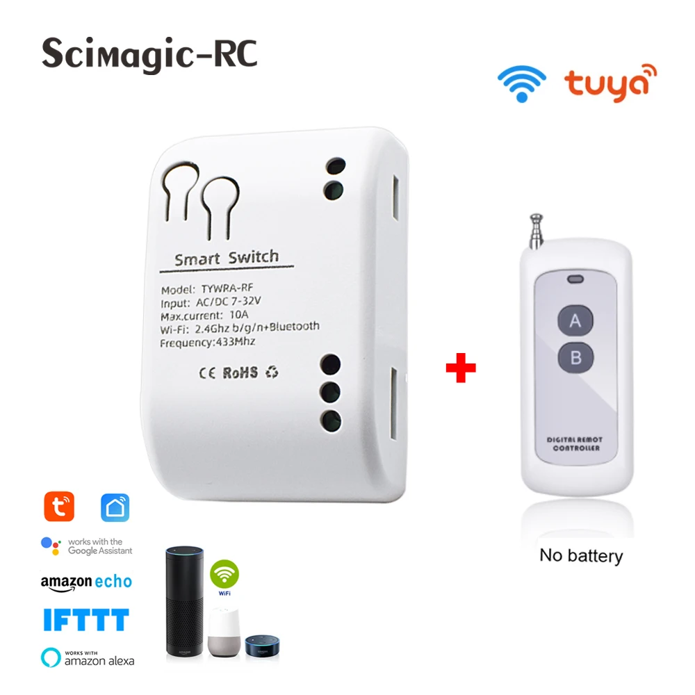 

Смарт светильник ель Wi-Fi Tuya Smart Life, 1 канал, 7/12/24 в, 10 А