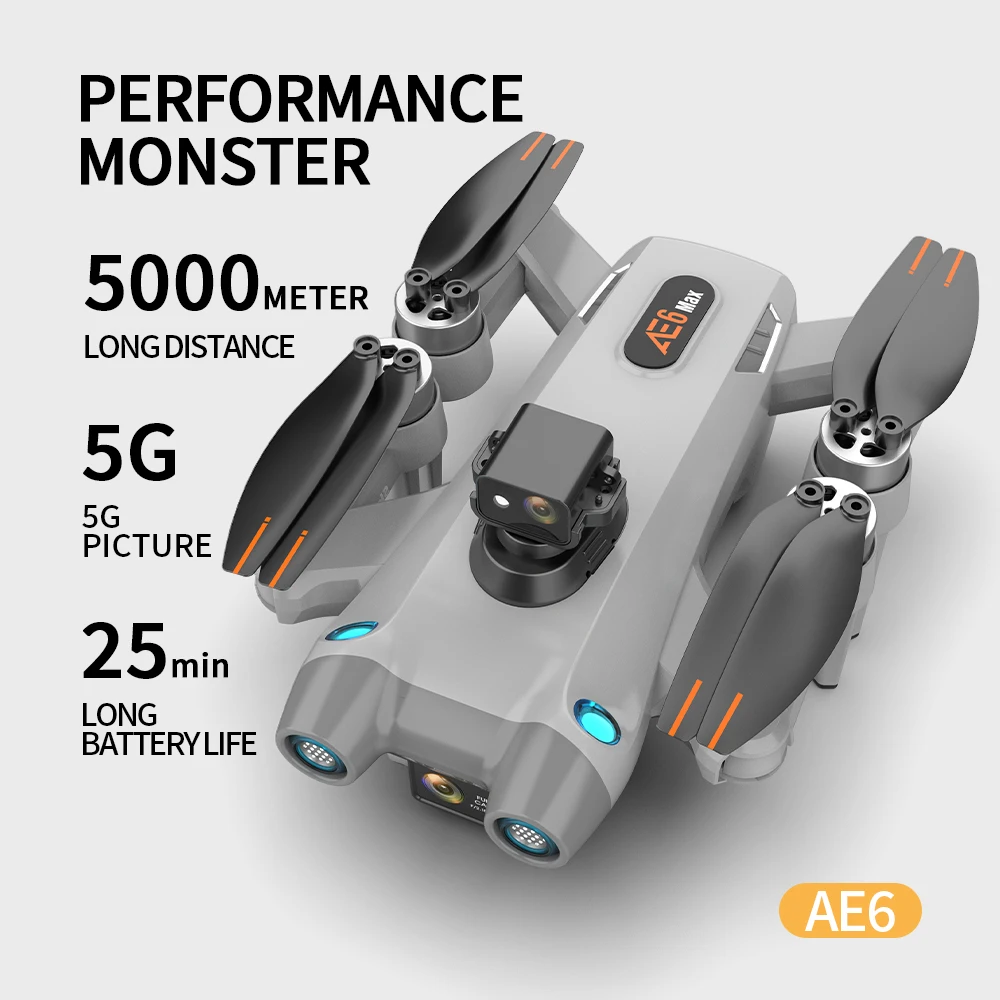 

Dron New AE6 Drone 4k Profesional GPS HD Camera 5G FPV Visual Obstacle Avoidance Quadcopter 64 Color Ambient Light Dropshipping