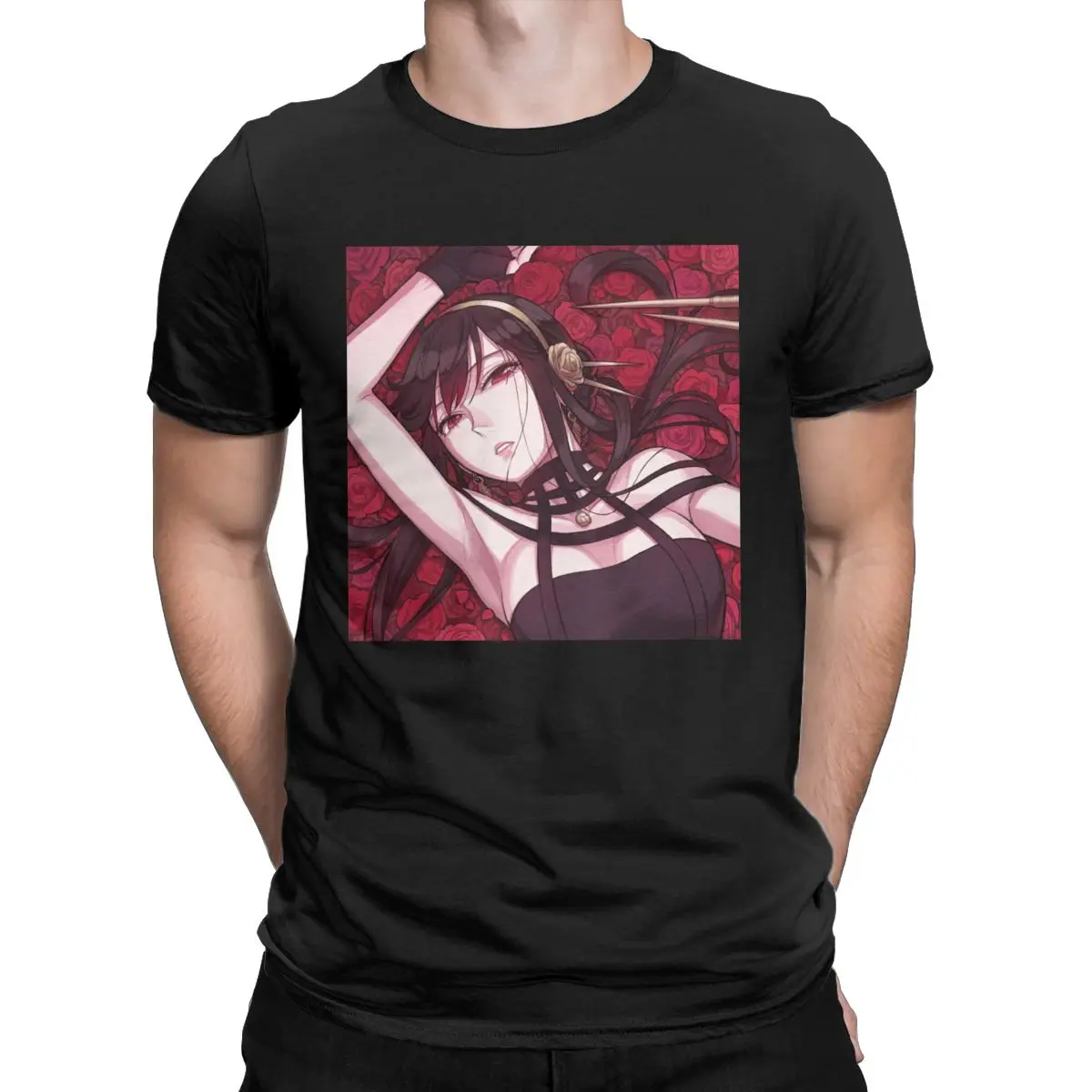 

Spy X Family kawaii Men's clothing anime Vintage 100% Cotton Tee Shirt Round Collar Short Sleeve T Shirt Party Tops