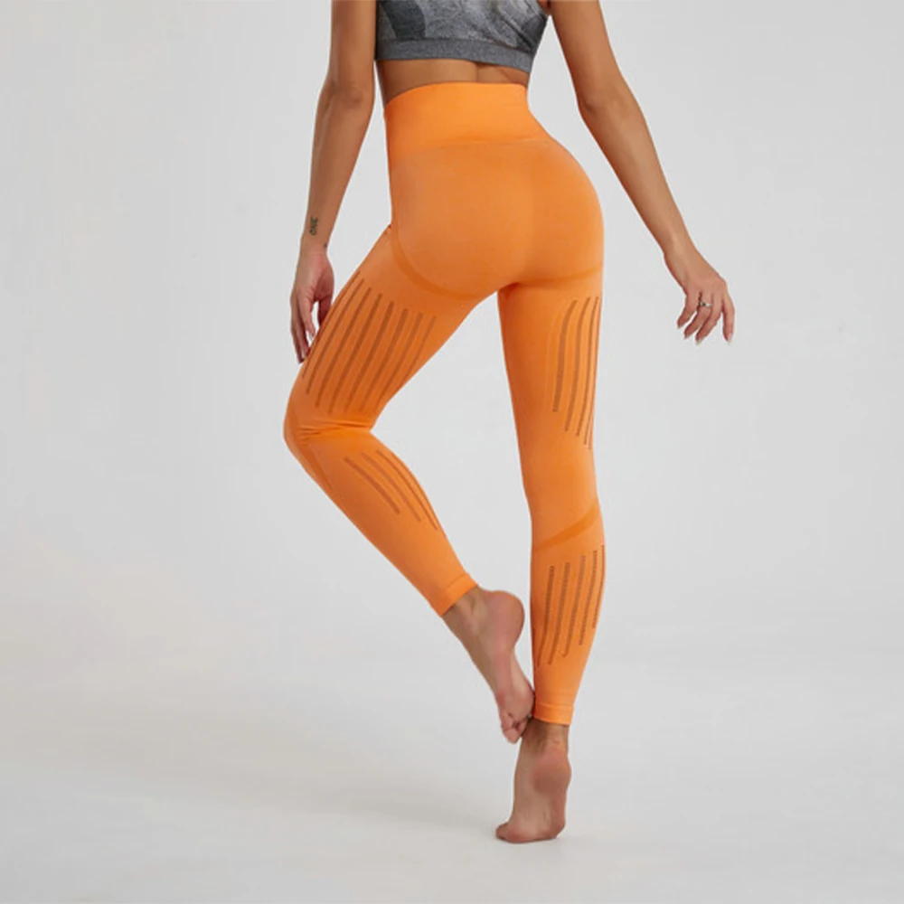 New  Seamless Yoga Leggings High Waist Fitness Pants Sexy women Mesh Tight Crop Pants  Running Workout Gym Trouser Sweat pant