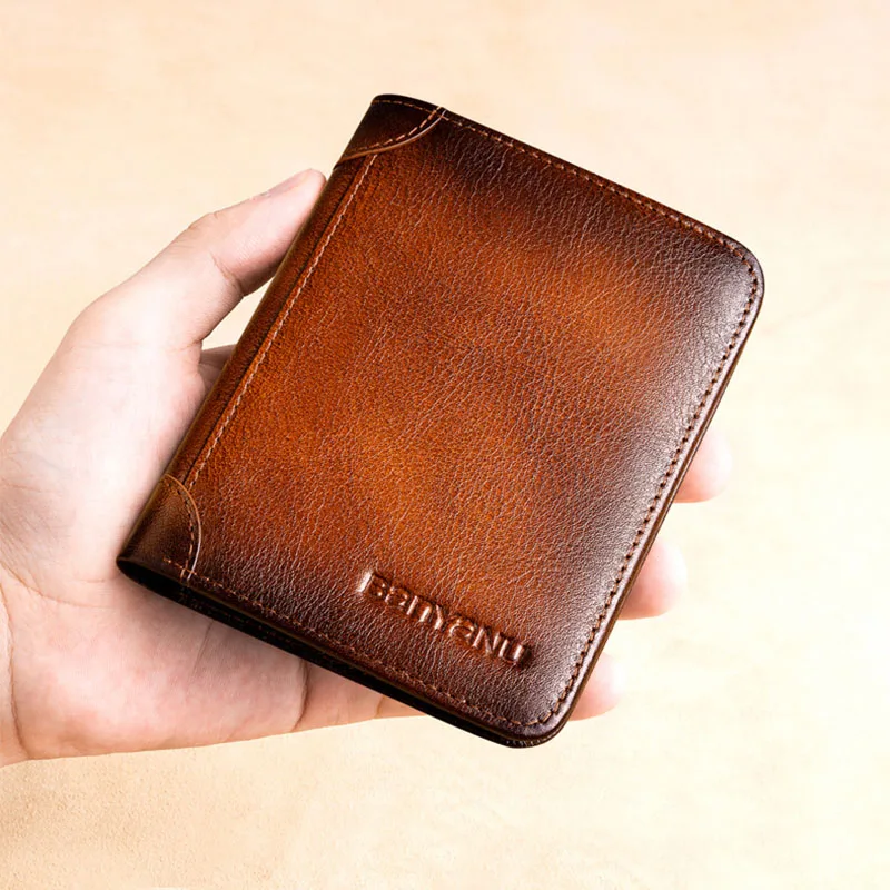 Мужской бумажник кожа многофункциональный ультратонкий с зажимом для ID-карт