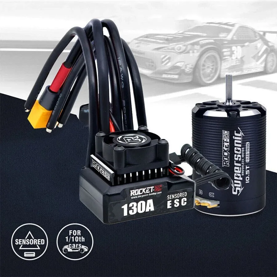 Фото SURPASS Supersonic 540 Sensored Motor 8,5T 10,5T 13,5T 130A Бесщеточный ESC для радиоуправляемого автомобиля 1/10 1/12 №2