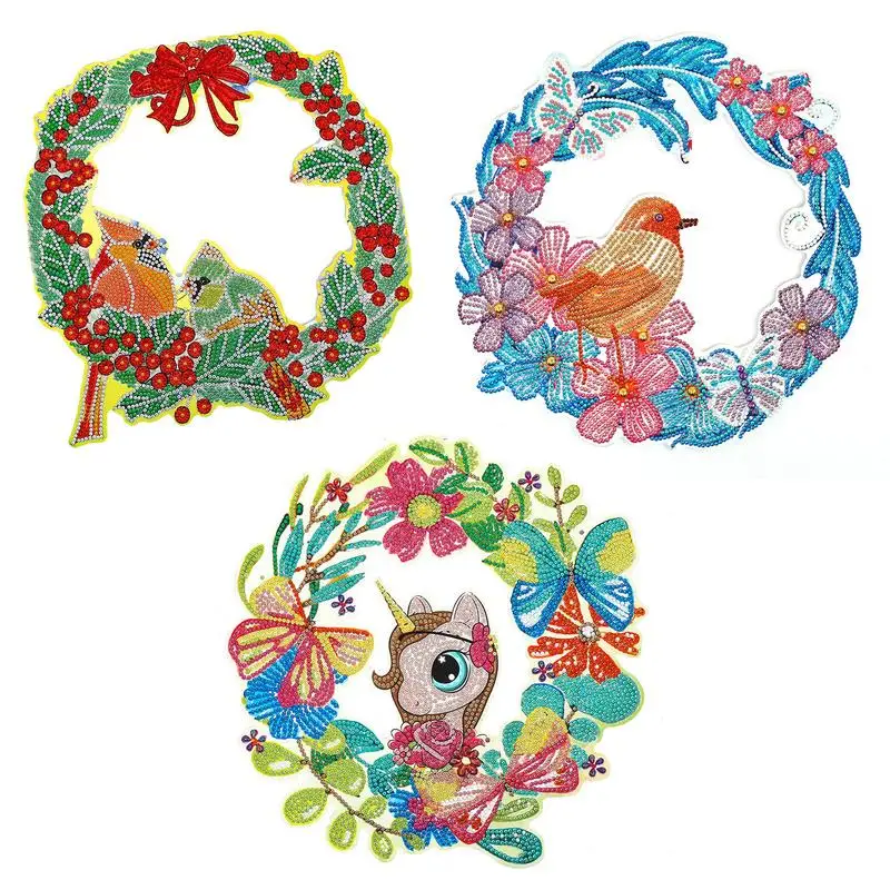 

Full Drill Diamonds Painting Wreaths Round Embroidery Sense Diamonds Painting Kits 5D Crystal Painting Diamond Dots Arts