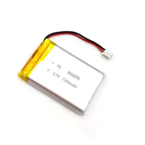 

3.7V 7200mAh 866898 Li Lithium Polymer Ion Battery With 2.0mm JST Connector