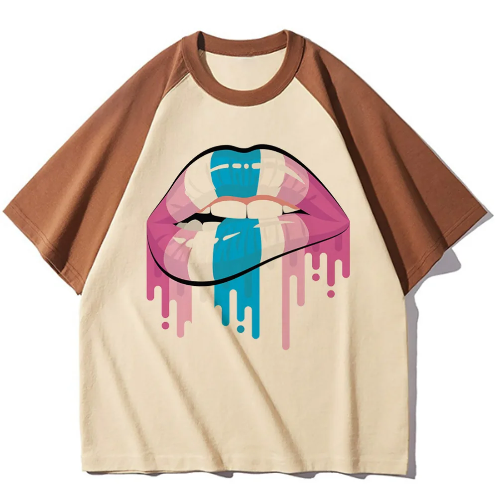 Femboy t-shirt female Pastel Retro korean clothes Psychedelic tshirt Vintage 2000s Trendy Comfortable harajuku