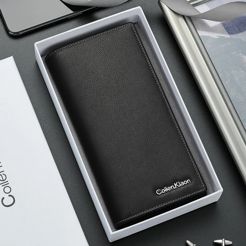 2022 большие мужские кошельки с гравировкой имени Длинный кошелек вырезами Модный