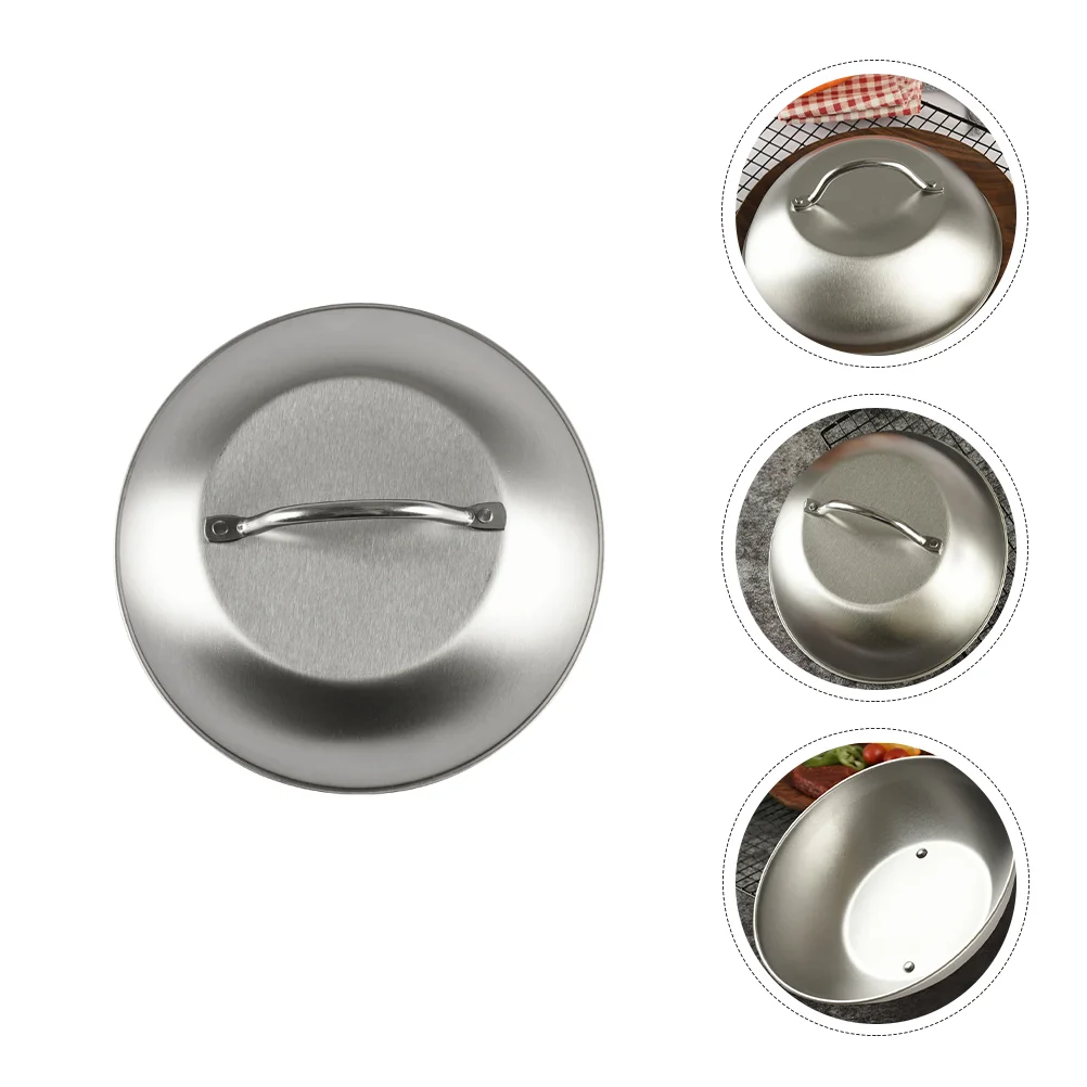 

Cover Lid Pan Pot Stainless Steel Dome Lids Melting Metal Frying Cooking Universal Basting Steam Round Plate Cake Griddle Grill