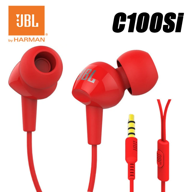 Original JBL Earphone T110 In-ear 3.5mm Wired Earphones C100Si Stereo Music Deep Bass Earbuds Sports Headset Handsfree With Mic