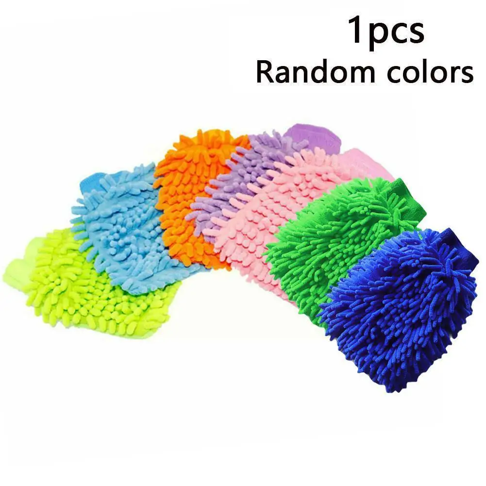 

Случайный цвет, двусторонняя шениль, Ранняя митенка, мягкая очистка, уход, сетка из микрофибры, детали автомобиля, инструмент для очистки M6U9