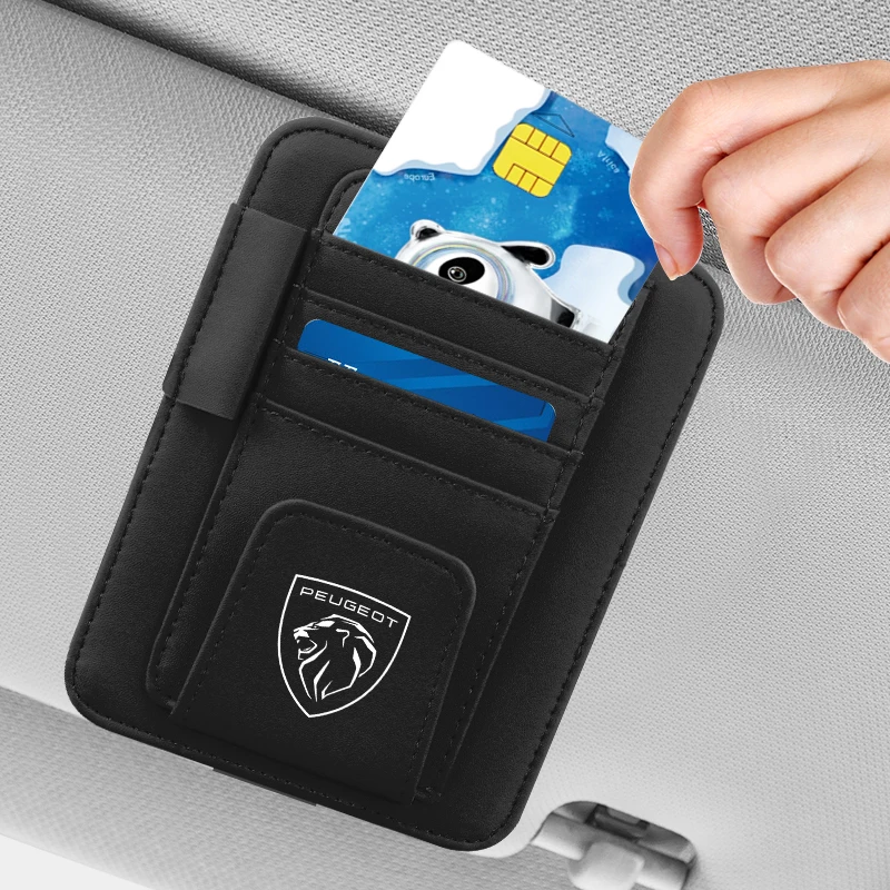 Автомобильный солнцезащитный козырек из ПУ кожи держатель для очков зажим