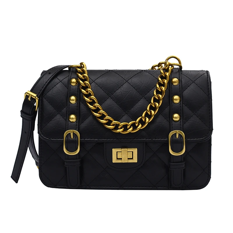 

Women Purses Handbags Fashion Diamond Check PU Leather Chain Square Designer Wallet Shoulder Messenger Bag Sac A Bolso Mujer