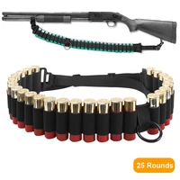 25 rounds tactical shell holder 12ga ammo carrier shotgun sling rifle bullet cartridge holster airsoft hunting bandolier belt