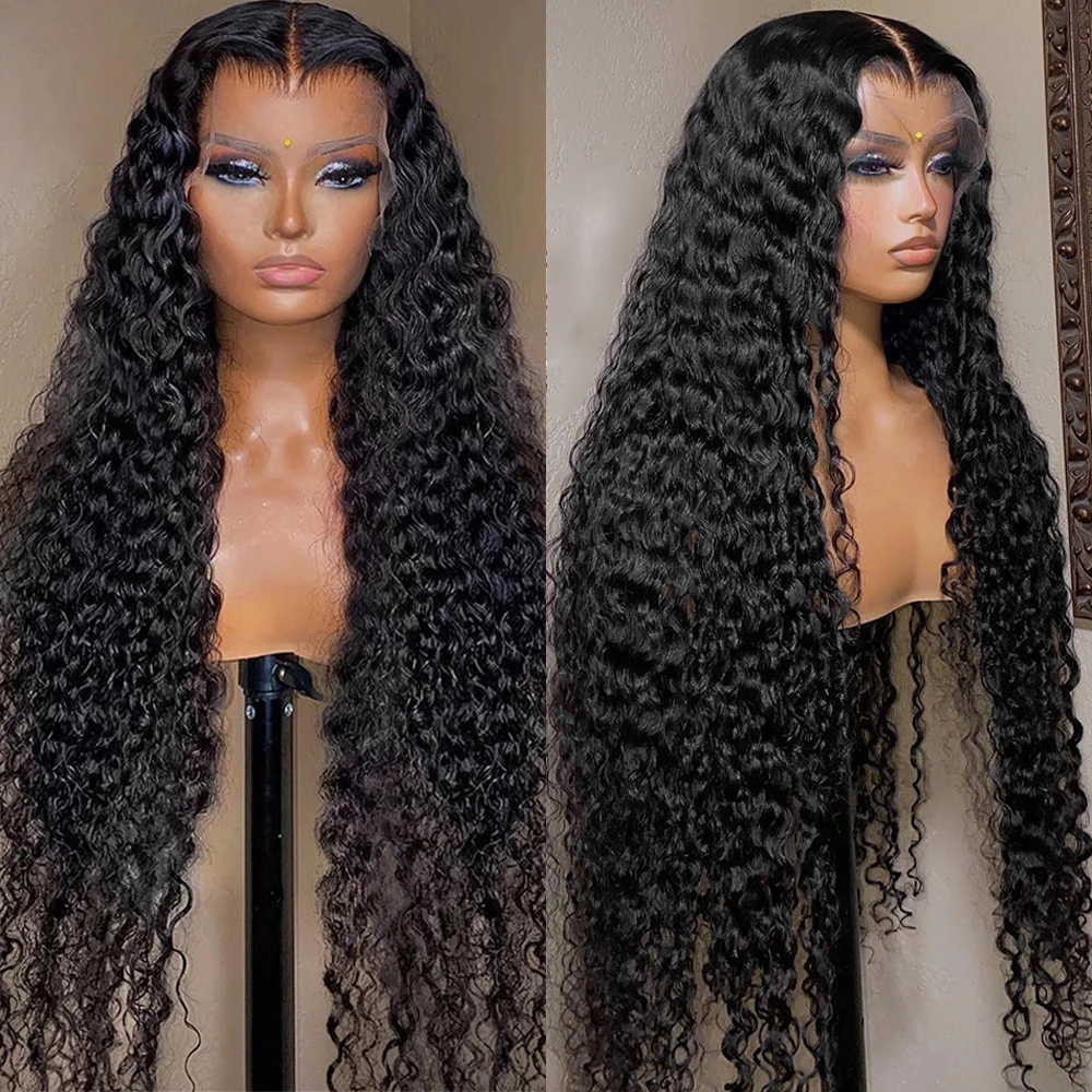 40 Inch Curly Lace Front Human Hair Wigs For Black Women Pre Plucked Brazilian Hair 13x4 Deep Wave Frontal Wig 13x6 Hd Lace Wig