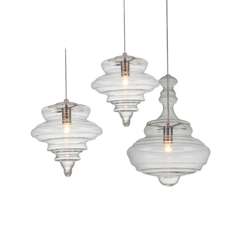 Новые прозрачные стеклянные светодиодные подвесные светильники для столовой