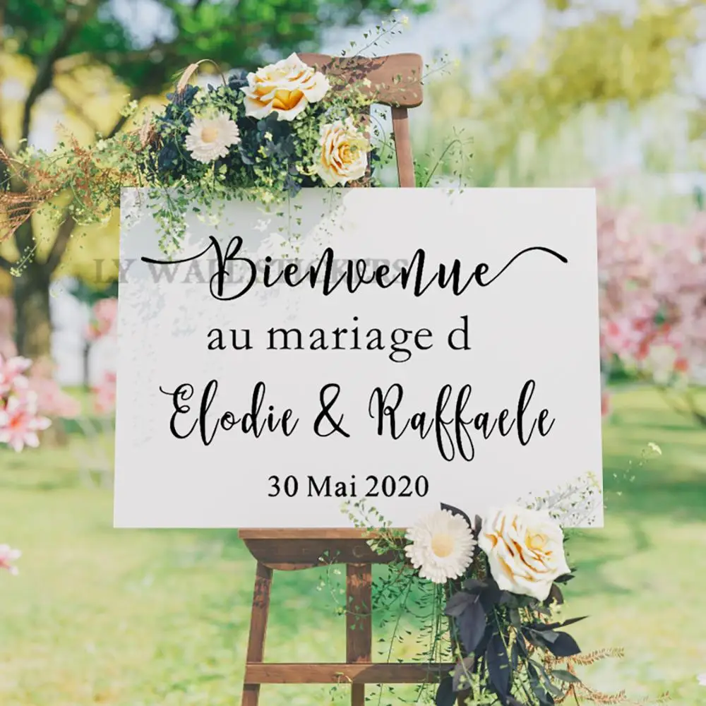 Французская виниловая наклейка LY Свадебный знак приветствия Виниловая особый