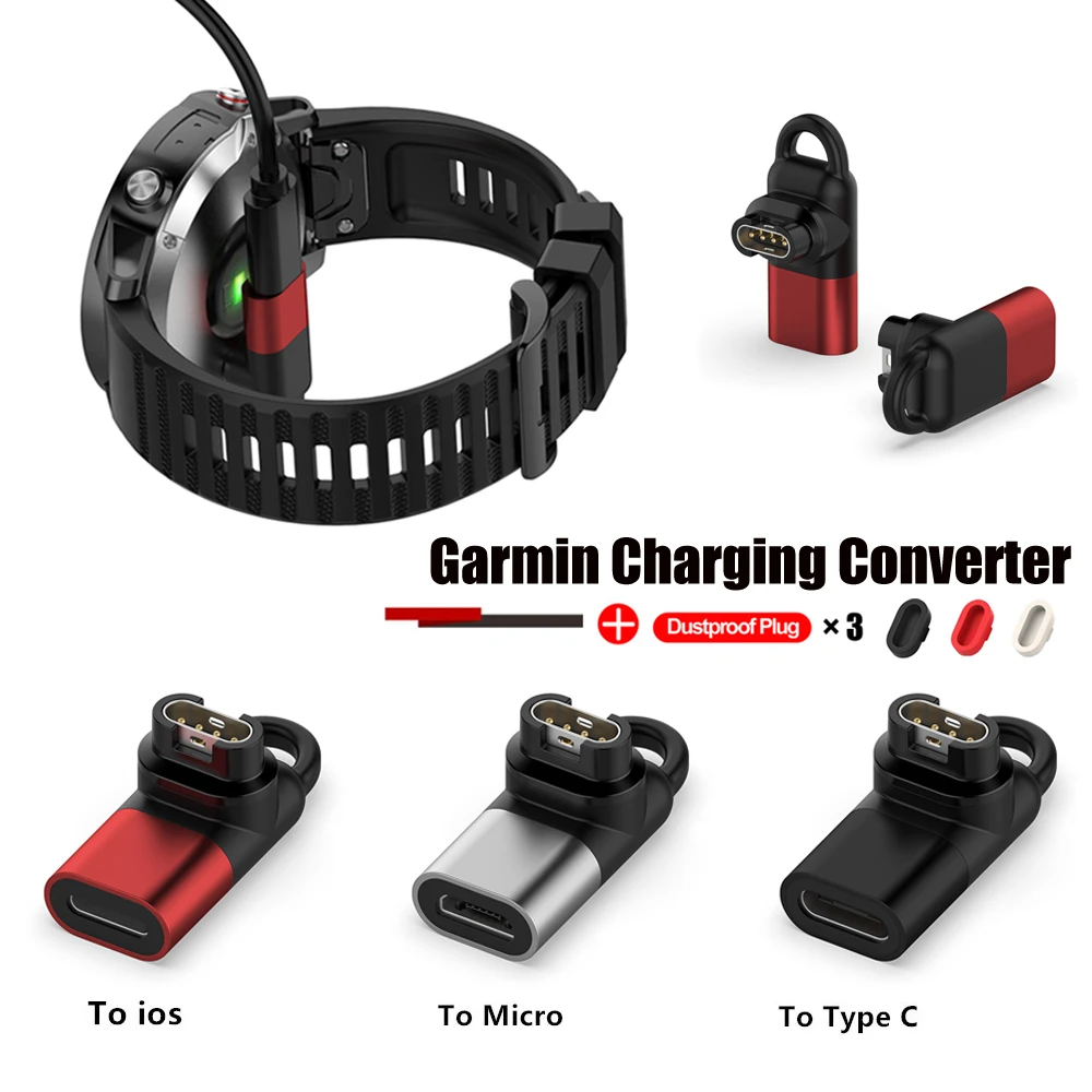 Type C/Micro USB/IOS Female To 4pin Watch Charger Converter Adapter For Garmin Fenix 7 6 5 instinct 2 Vivoactive 3 4 4S Venu 245