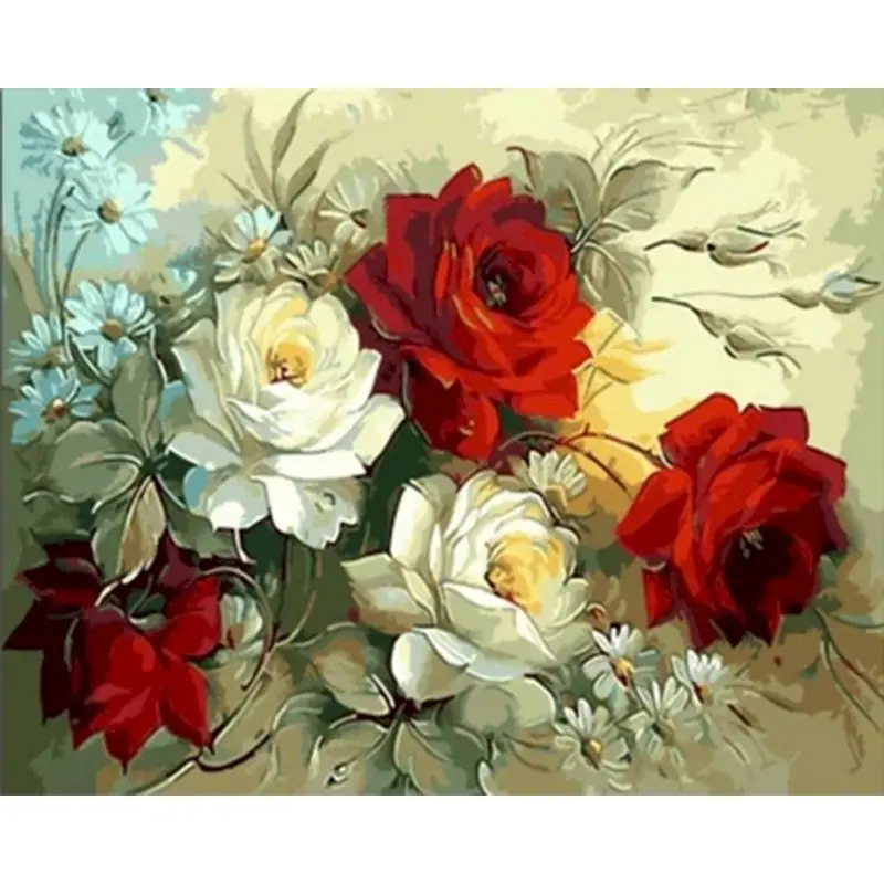 

GATYZTORY Diy Painting By Numbers Peony Flower Acrylic Paint By Numbers For Children Adult Wall Art Home Decors