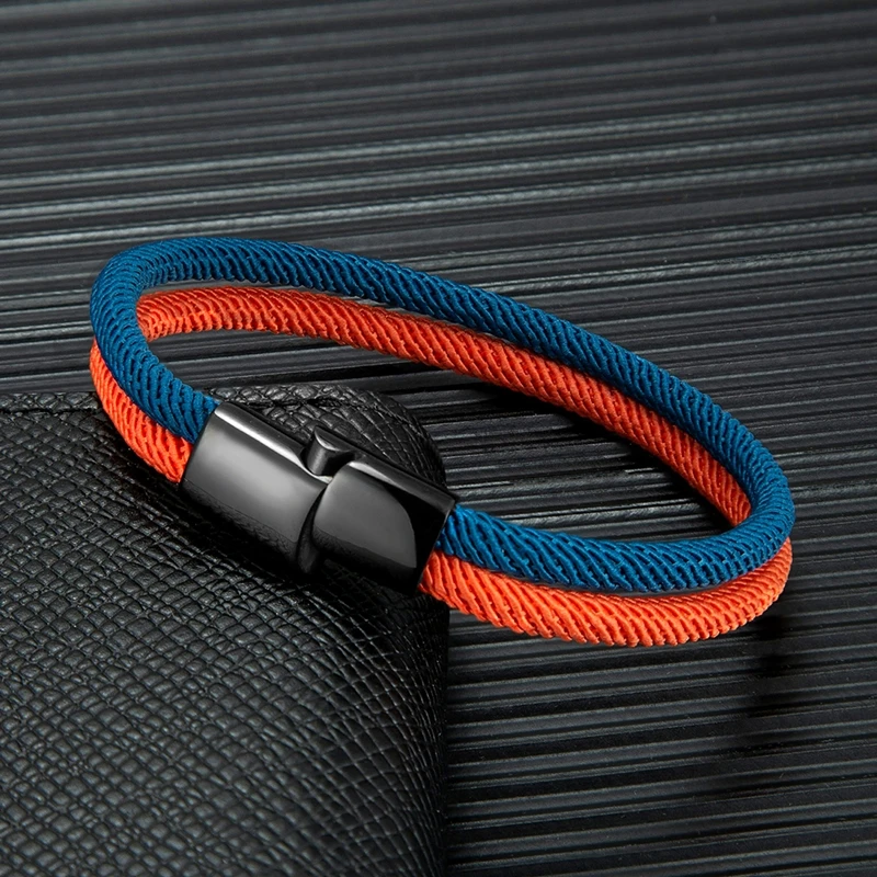 Креативный браслет MKENDN для мужчин и женщин с цветными блоками двухжильный из