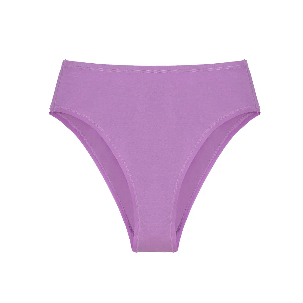 

Plus size panties women's cotton half pack hip high waist solid color high slit sexy women's briefs comfortable