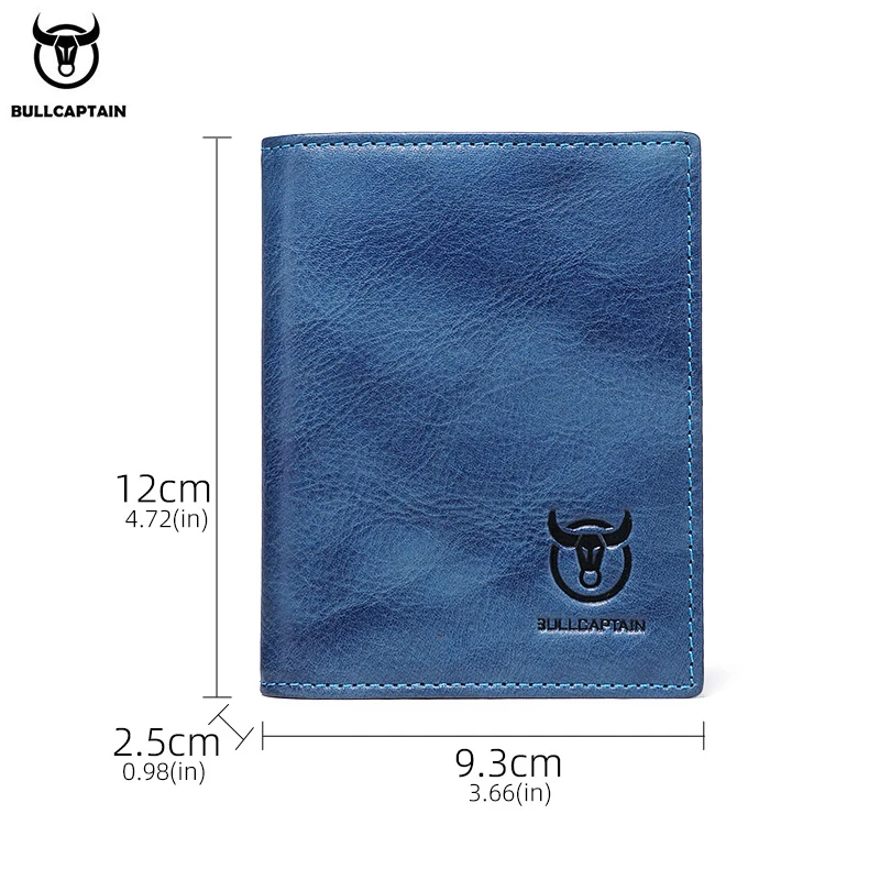 BULLCAPTAIN New 100% Leather Men's Wallet High Quality Product Leather Men's Wallet Multifunctional Card Slot Short Wallet QB017