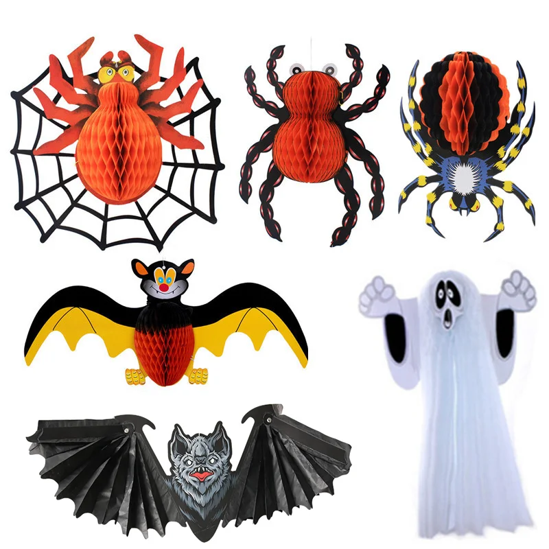 

Halloween Decoration Honeycomb Chandelier Pumpkin Ghost Festival Party Spider Bat Indoor and Outdoor Bar KTV Layout Props