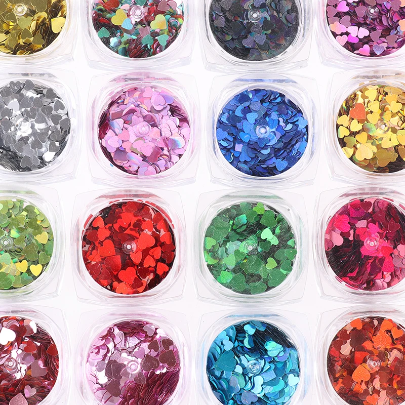 

Лазерные 3D фотообои с блестками красные розовые синие 3D украшения для ногтевого дизайна голографические Блестки для дизайна ногтей аксесс...