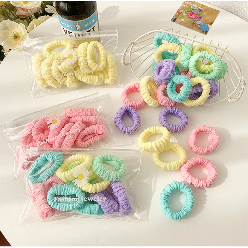 

10Pcs Women Girls Colorful Polyester Elastic Hair Bands Ponytail Holder Rubber Bands Scrunchie Headband Sweet Hair Accessories