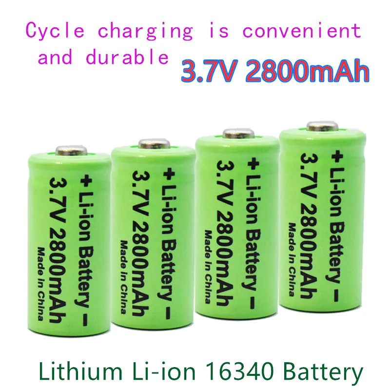 

2022 original 3.7V2800mAh Lithium Li-ion16340 Battery CR123A Rechargeable Batteries 3.7V CR123 for Laser Pen LED life batteries