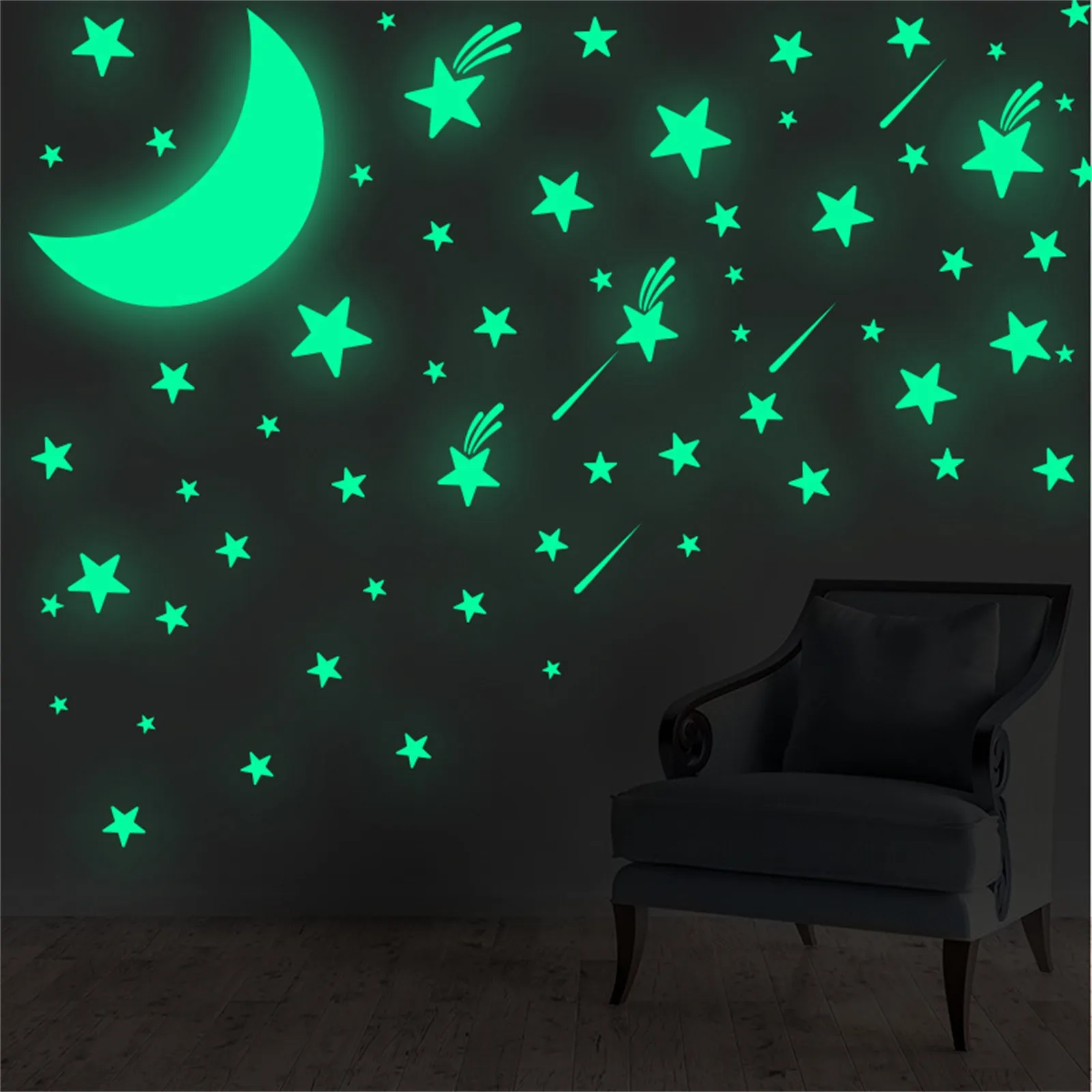 

Luminous Stars Wall Stickers Living Room Bedroom Wall Covering Decoration Luminous Stickers Wall Bathroom Wall Decals