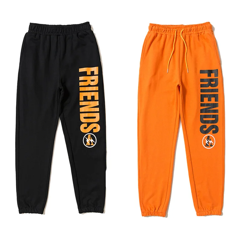 

vlone joint Friends Lightning Big V cotton sports casual pants men and women couple bf trousers high quality trousers