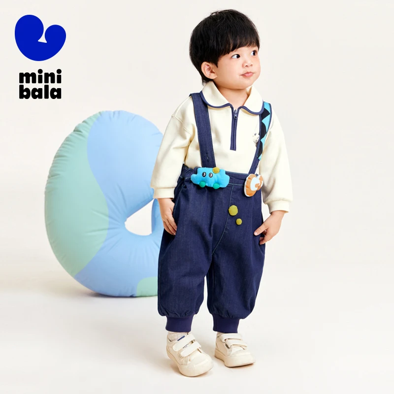 Длинные мини-брюки с оборкой джинсы для мальчиков и девочек новинка весны 2024